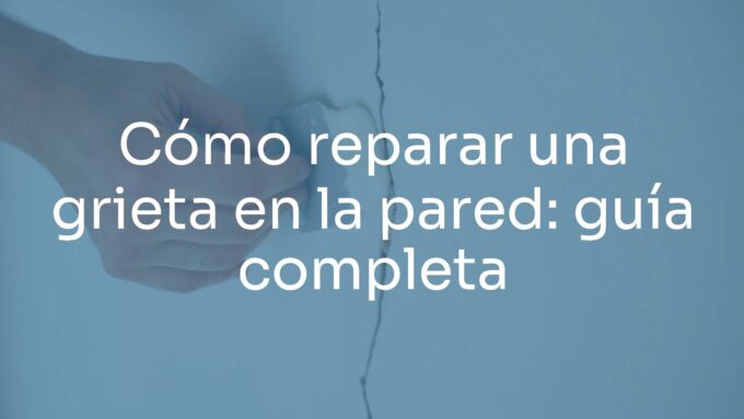 A cracked wall being repaired with putty and a spatula, close-up of hands working, home maintenance theme, realistic.